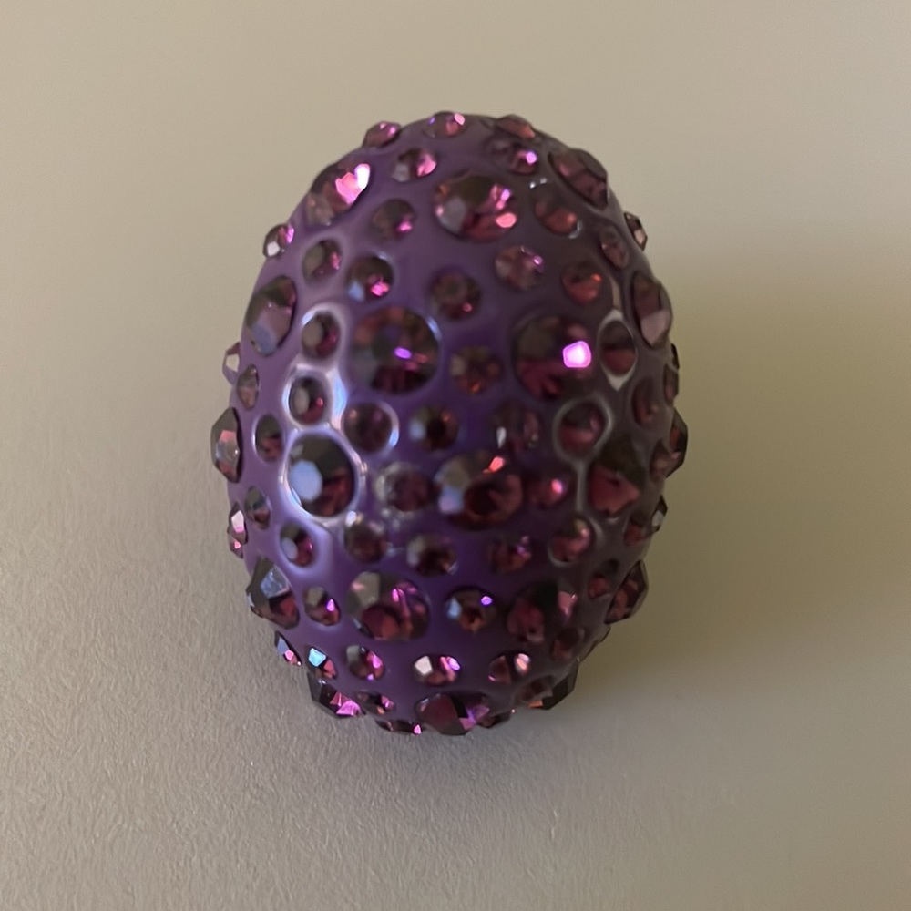 Purple Rhinestone Ring SZ 8 - Picture 4 of 7